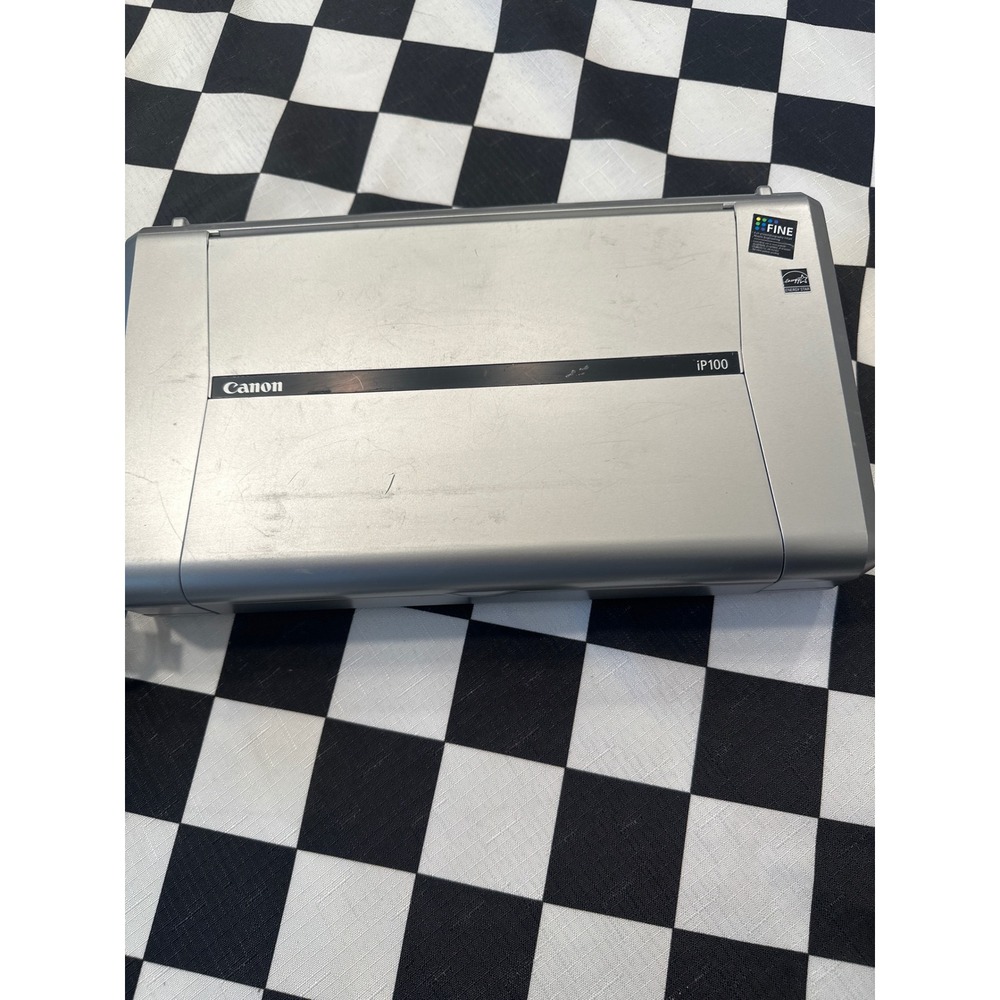 Canon PIXMA iP100 Mobile Inkjet Photo Printer Silver Portable w/ Power Cord read - Picture 4 of 6